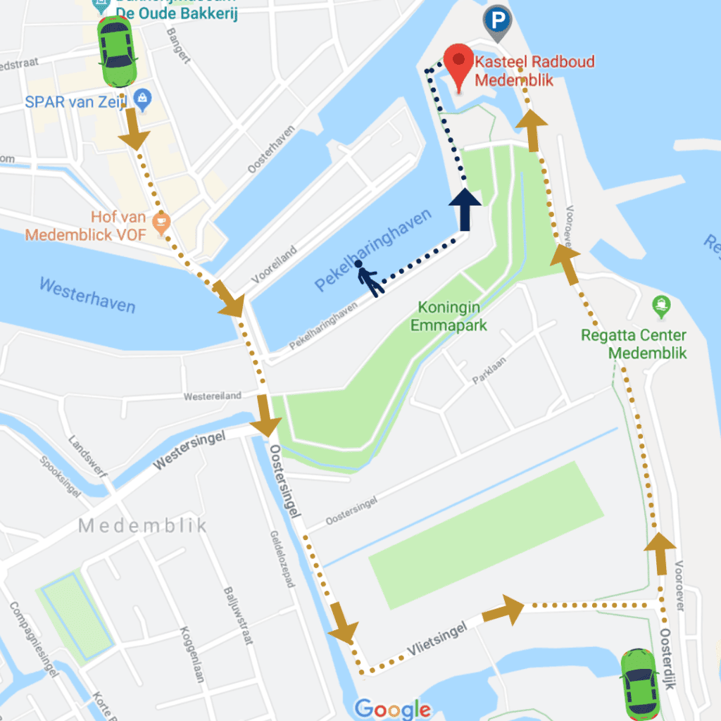 Kasteel Radboud Aanrijdroute