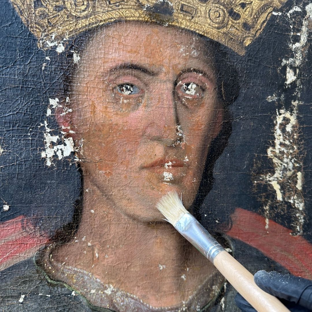 Kasteel Radboud-Restauratie portret Radboud-De Groot Schilderijenrestauratie 1